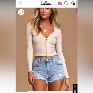 Light Wash Distressed Denim Cutoff Shorts